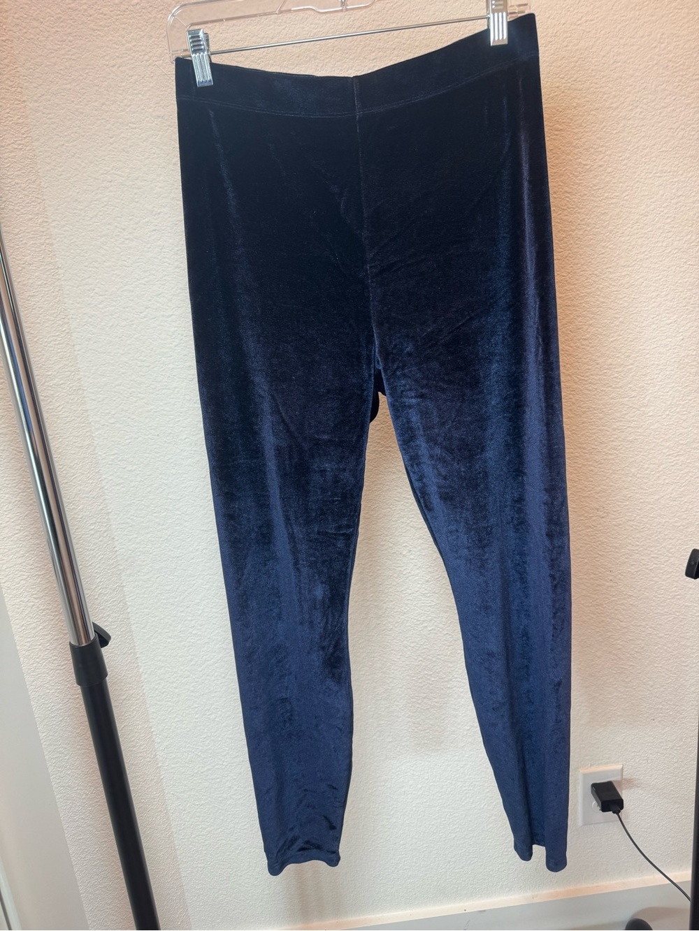 Fabletics Black Velour High Rise Leggings Size XL
